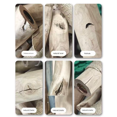 Wood information of Summer Flower Natural Solid Wood Cat Tree - Pets Villa.