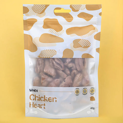 Front image of WAITA Freeze Dried Chicken Hearts 40g - Pets Villa.