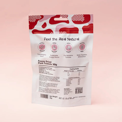 Back image of WAITA Freeze Dried Pork Testicle 30g - Pets Villa. 