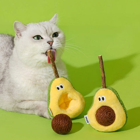 Front image of ZEZE Avocado Silvervine Cat Toy - Pets Villa. 