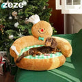 Front image of ZEZE Gingerbread Hug Pet Sofa Bed  - Pets Villa.