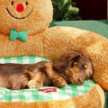 Close up of dog sleeping on ZEZE Gingerbread Hug Pet Sofa Bed - Pets Villa. 