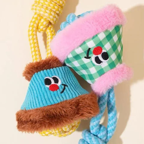 Close up image of ZEZE Handheld Lantern Knot Dog Toy - Pets Villa. 