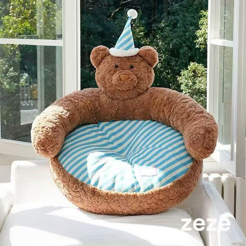 Front image of ZEZE Lovely Bear Sofa Bed - Pets Villa. 