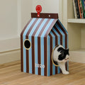 Front image of ZEZE Milk Carton Cardboard Cat House - Pets Villa.