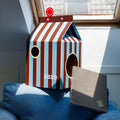 Product image of ZEZE Milk Carton Cardboard Cat House - Pets Villa. 