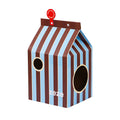 Product image of ZEZE Milk Carton Cardboard Cat House - Pets Villa. 