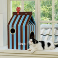 Image of ZEZE Milk Carton Cardboard Cat House - Pets Villa. 