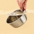 Close up image of ZEZE Retro Stainless Steel Pet Bowl - Pets Villa. 