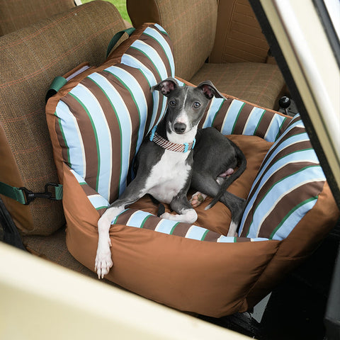 Front image of ZEZE Striped Pet Car Bed - Pets Villa. 