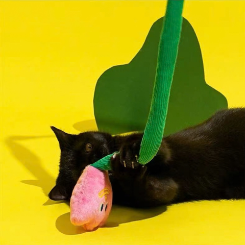 Close up image of ZEZE Tulip Cat Teaser Wand - Pets Villa. 