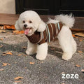 Front image of ZEZE Warmth Striped Pet Knitted Sweater - Pets Villa. 