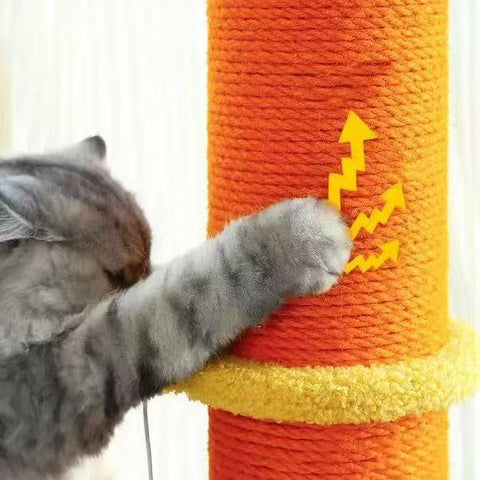 Close up image of the sisal of Zesty Orange Cat Scratcher - Pets Villa. 