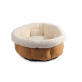 ALL FOR PAWS Lamb Cuddle Bed Tan - Pets Villa