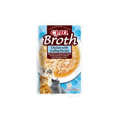 CIAO Cat Broth Chicken with Scallop Recipe - Pets Villa