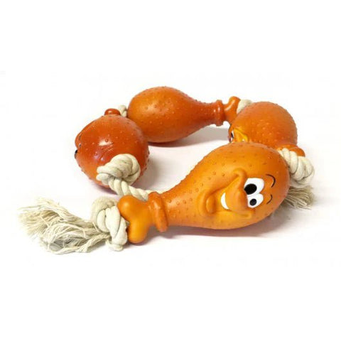 CLASSIC Vinyl Chicken Rope Tug - Pets Villa