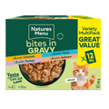 NATURES MENU Cat Bites in Gravy Variety Multipack 12x85g - Pets Villa