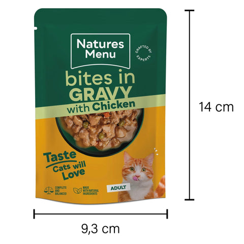 NATURES MENU Cat Bites in Gravy with Chicken - Pets Villa