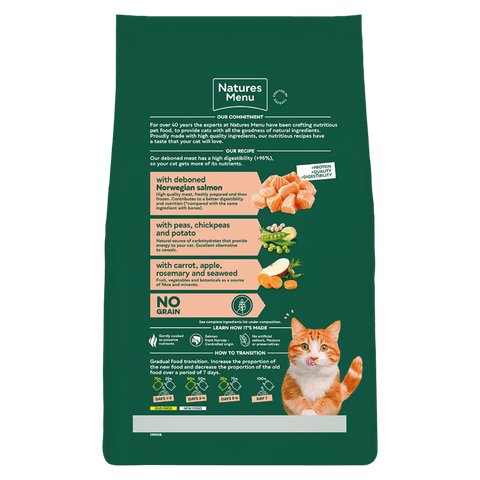 NATURES MENU Cat Dry High in Meat with Deboned Norwegian Salmon Dry Food - Pets Villa