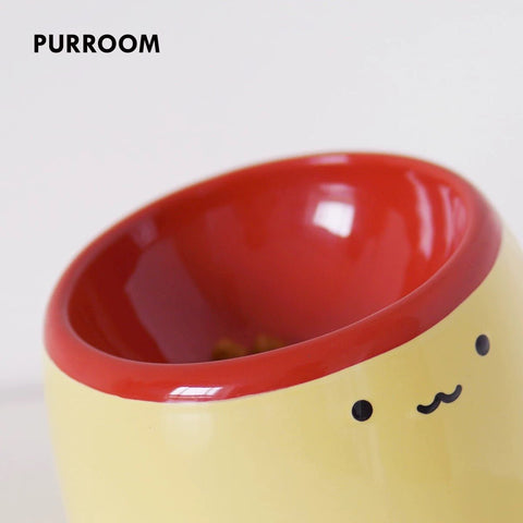 PURROOM Pudding Angled Raised Food Bowl - Pets Villa