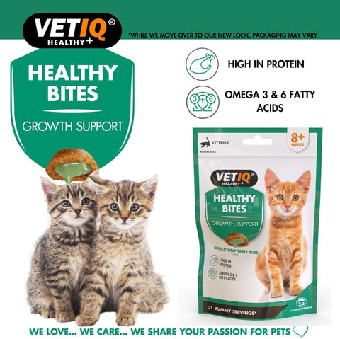 VETIQ Healthy Bites Growth Support Kitten Treats (65g) - Pets Villa