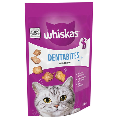 WHISKAS Dentabites Cat Treats with Chicken 40g - Pets Villa