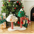 ZEZE Christmas Snow Wonderland Cat Scratching Post & Bed - Pets Villa