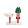 ZEZE Christmas Snow Wonderland Cat Scratching Post & Bed - Pets Villa