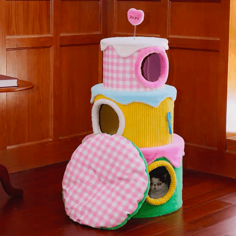 ZEZE Festival Cream Cake Cat Frame - Pets Villa