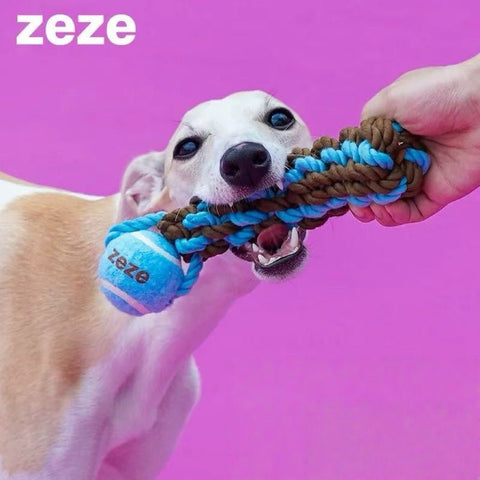 ZEZE Tennis Ball with Sturdy Rope - Pets Villa