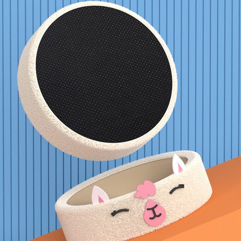 Alpaca-shaped sisal cat scratcher with sturdy base and stylish design