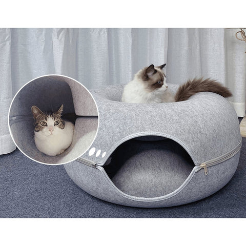 Cat Play Tunnel & Bed - Pets Villa
