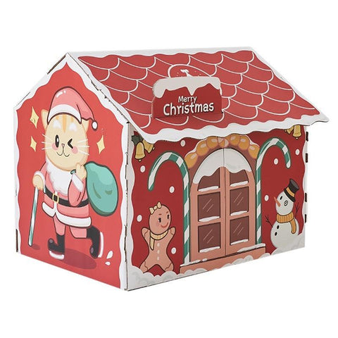 Christmas Cat Scratcher House - Pets Villa