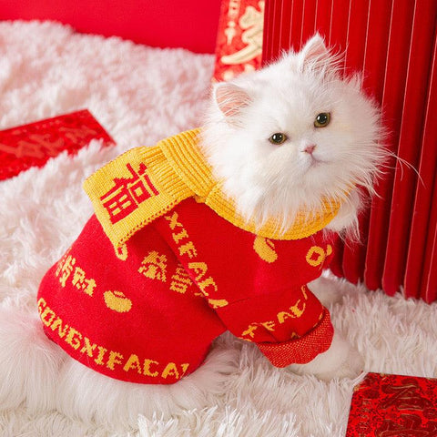 'GongXiFaCai' Festival Sweater - Pets Villa