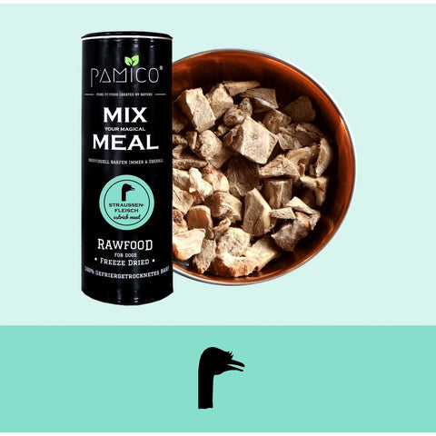 PAMICO - Mix Meal Ostrich Meat Freeze-dried 120g - Pets Villa