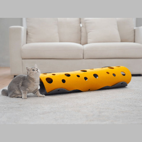 ZEZE Felt Cheesy Foldable Cat Tunnel - Pets Villa