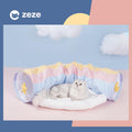 ZEZE Foldable Rainbow Cat Tunnel Cat Bed - Pets Villa